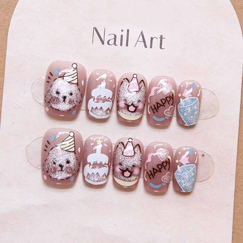 Nail Art Cat Eye - 10Pcs 숙녀 귀여운 고양이 야옹 인쇄