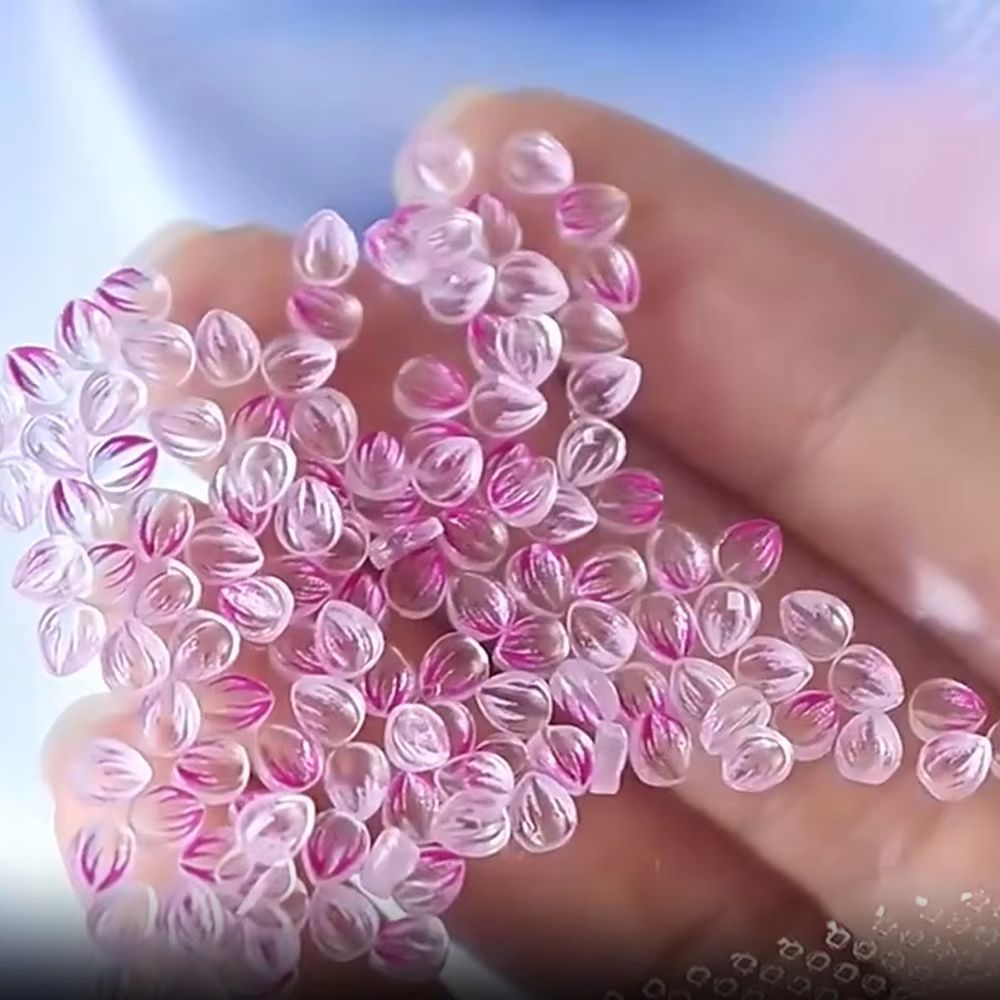 Nail Art Ombre Pink - 100개 투명 옴브레 핑크 레진 꽃