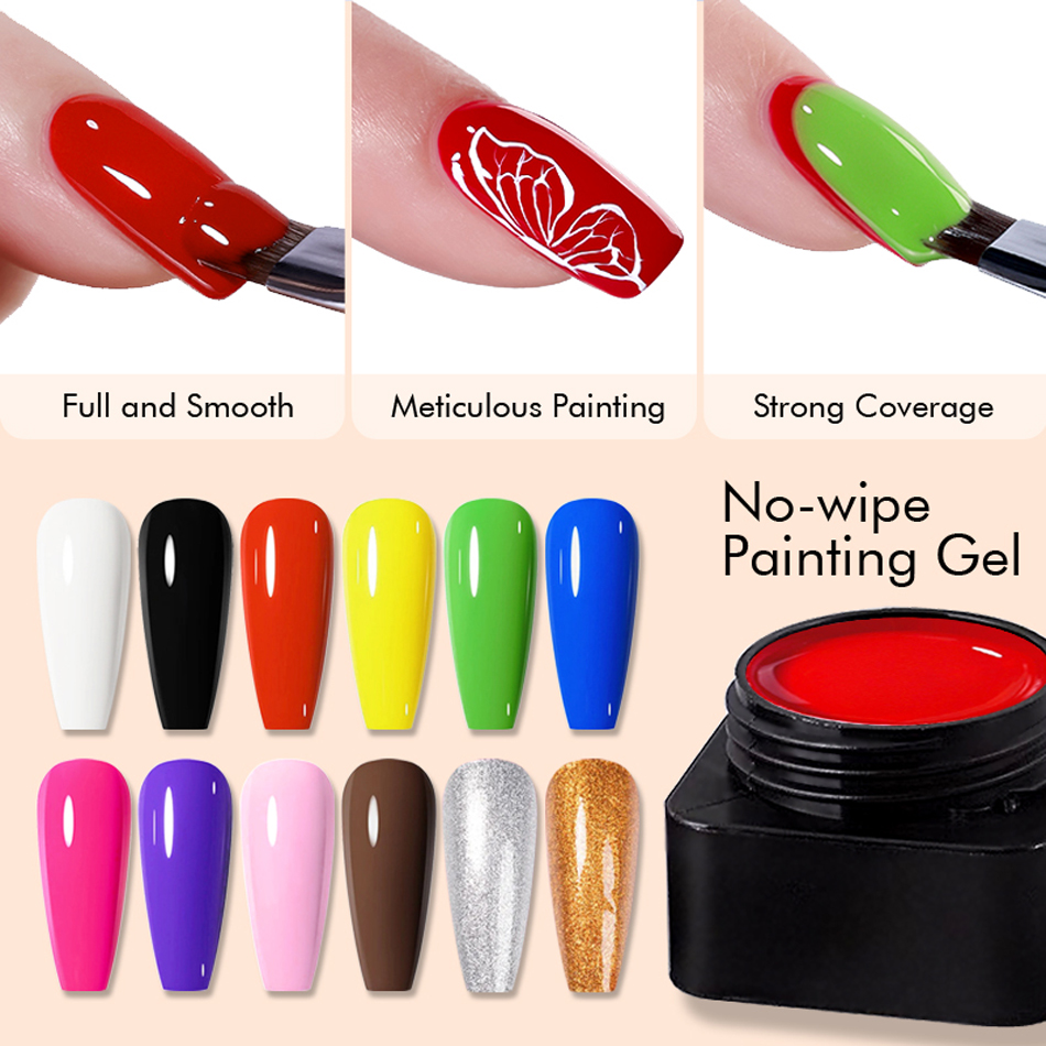Nail Art Full Design - CHUNSHU 5ml No Wipe 4in1 반고체