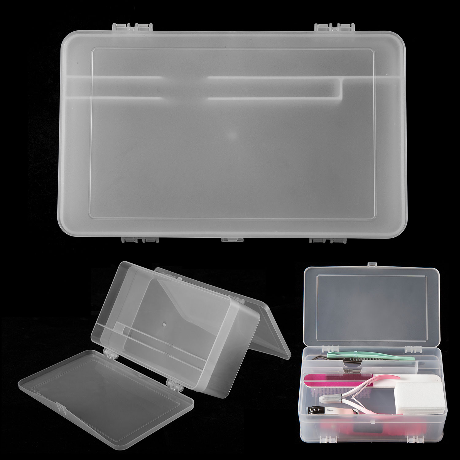 듀얼 오픈 2단 대용량 PP 네일 도구 젤 폴리쉬 빈  - Nail Art Sch 리뷰 및 가격