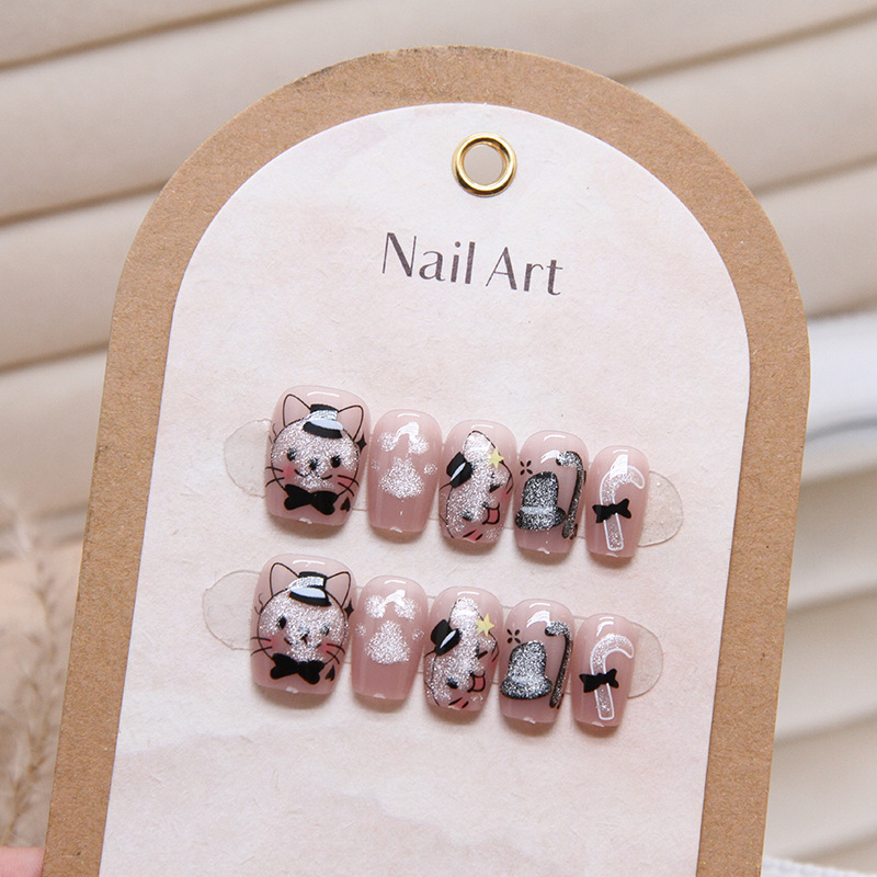 10Pcs 숙녀 귀여운 고양이 야옹 인쇄 손톱에 언론  - Nail Art Cat Eye 리뷰 및 가격
