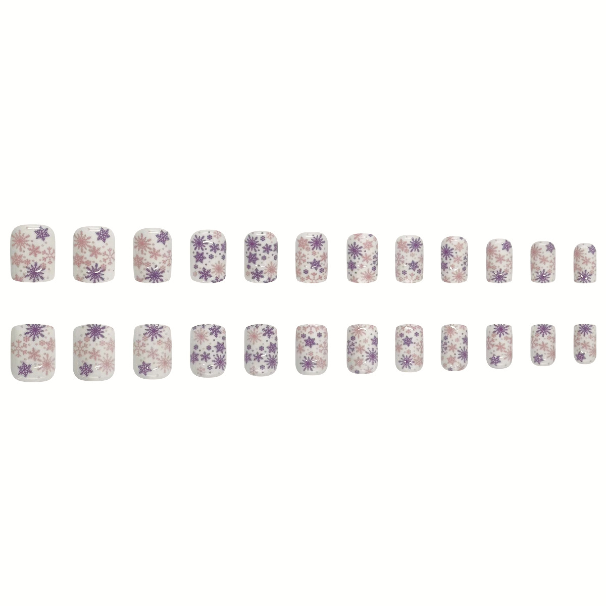 24pcs 여성용 눈송이 핑크 퍼플 옴브레 가짜 손톱  - Nail Art Ombre Pink 리뷰 및 가격