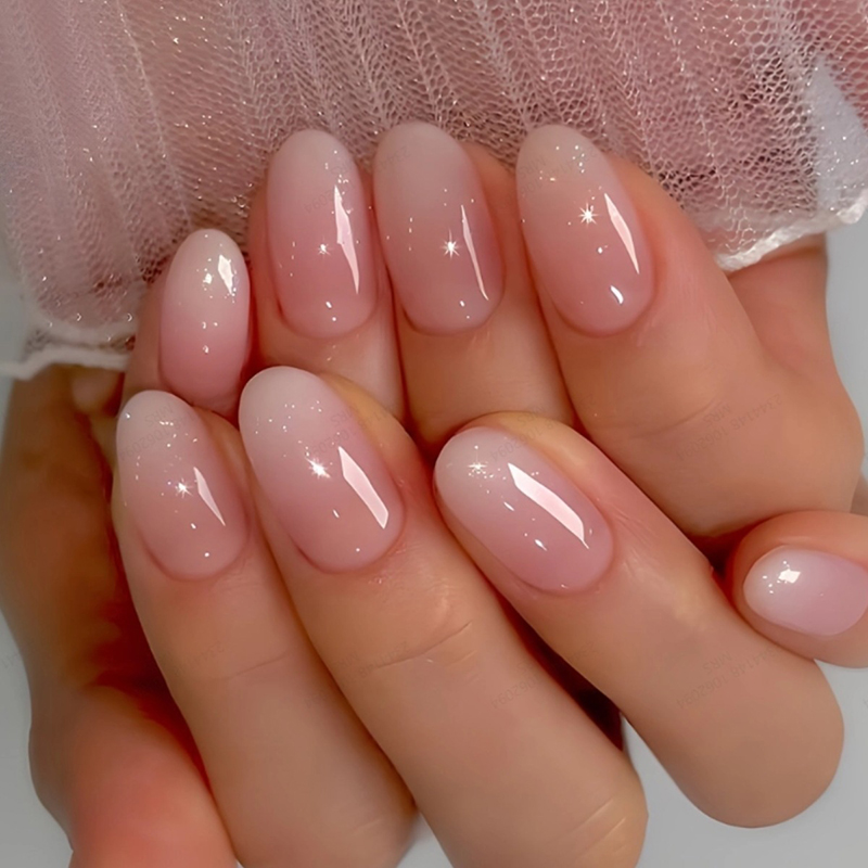 24개입 오벌형 짧은 핑크색 붙이는 네일, 심플한 옴브 - Nail Art Ombre Pink 리뷰 및 가격