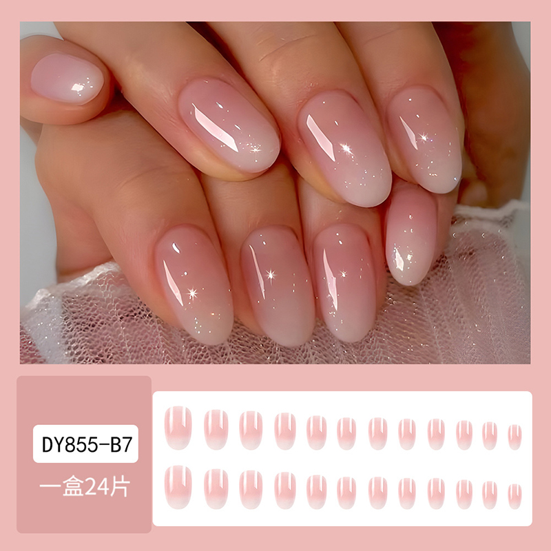 24개입 오벌형 짧은 핑크색 붙이는 네일, 심플한 옴브 - Nail Art Ombre Pink 리뷰 및 가격