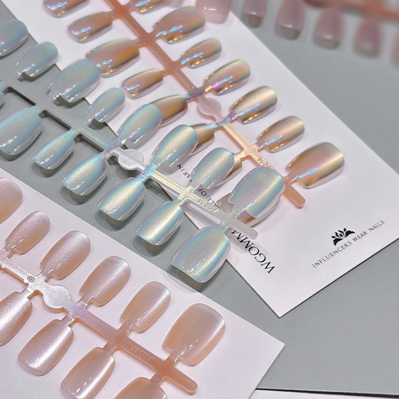짧은 프레스 네일, 오로라 고양이 눈, 순수 발레리나  - Nail Art Full Cat Eye 리뷰 및 가격