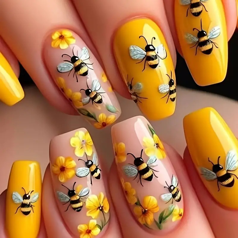24개입 누드 프레스온 네일 짧은 스퀘어 모양 레인보우 - Nail Art Rainbow 리뷰 및 가격