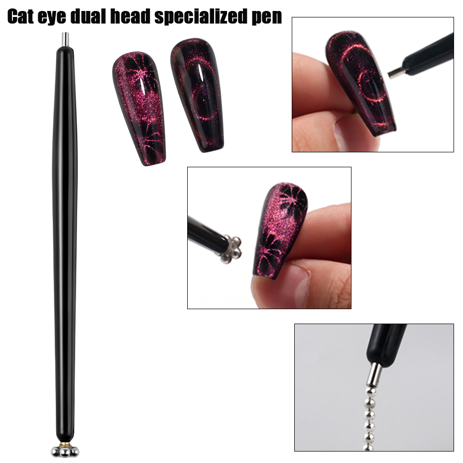1/2개입 고급 더블 헤드 캣 아이 자석 펜 네일 아트 - Nail Art Full Cat Eye 리뷰 및 가격