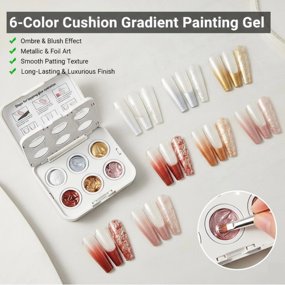 6가지 색상 옴브레 네일 그라데이션 젤 폴리쉬 핑크 블 - Nail Art Ombre Pink 리뷰 및 가격