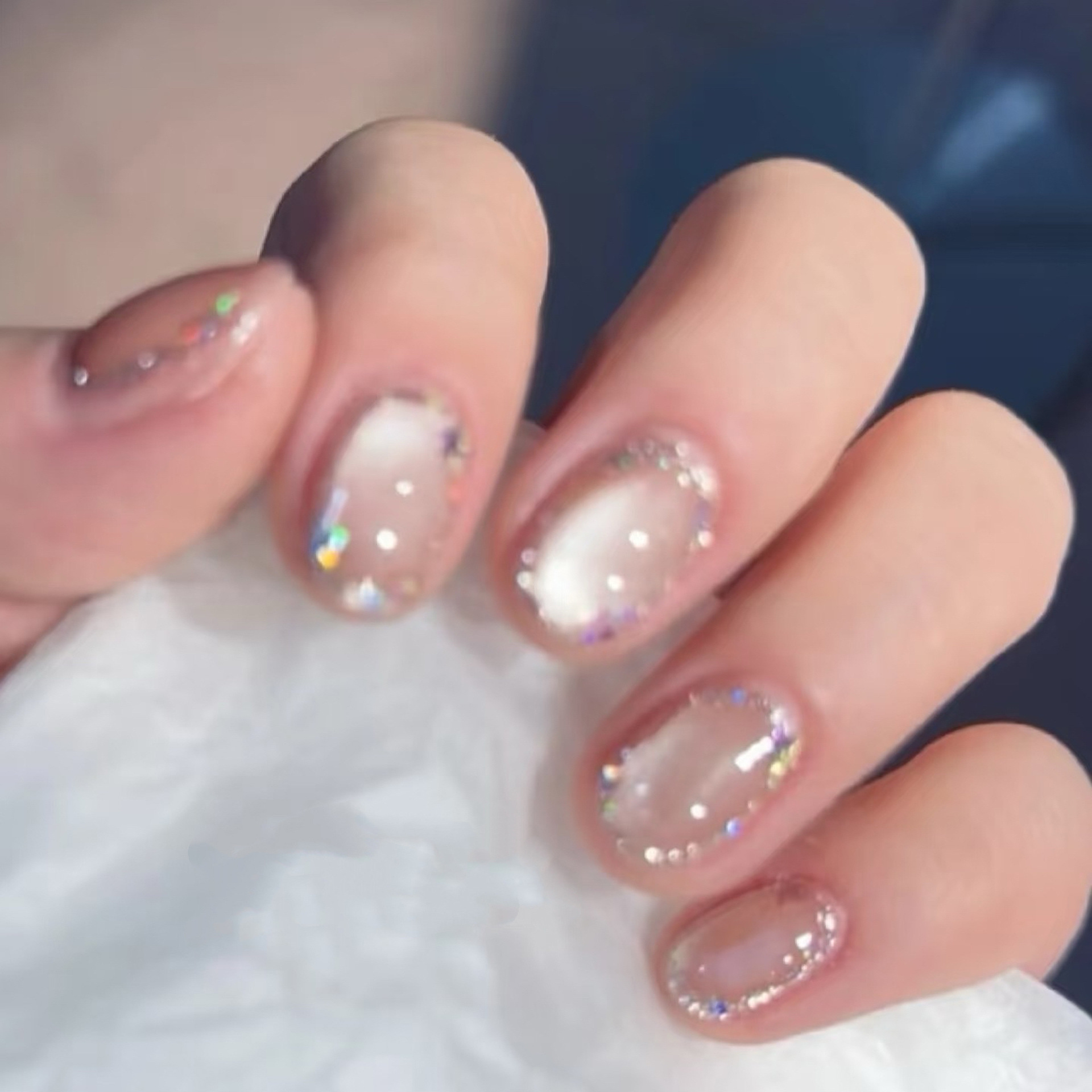 10개 수제 숏 프레스온 네일 누드 핑크 크리스탈 글라 - Nail Art Full Cat Eye 리뷰 및 가격
