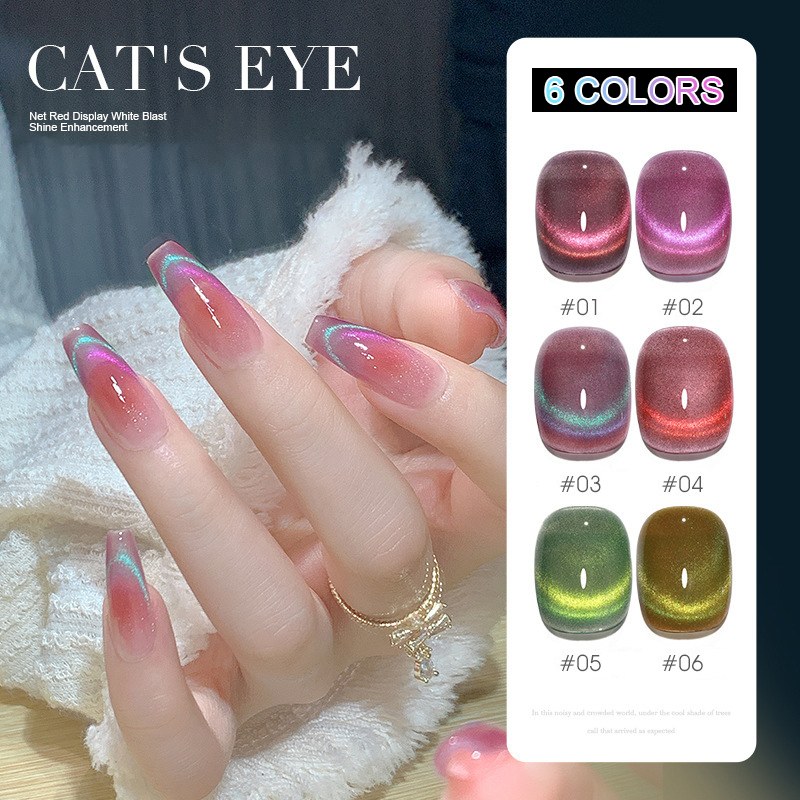6가지 색상 오로라 캣아이 마그네틱 젤 네일 폴리쉬,  - Nail Art Rainbow 리뷰 및 가격