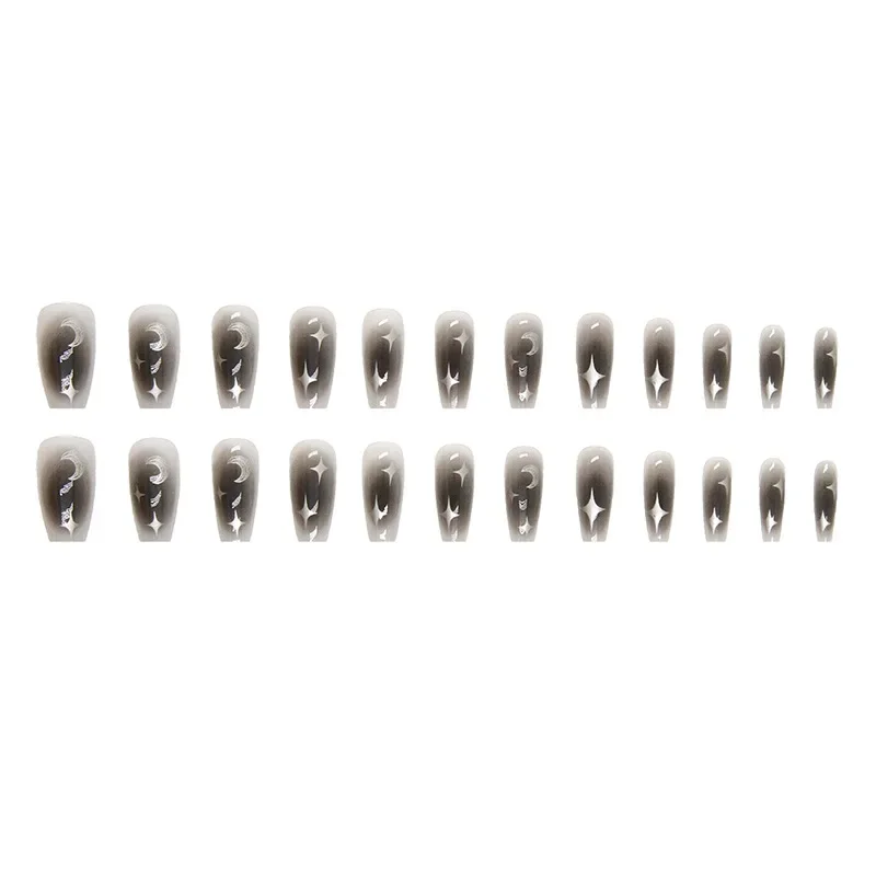 24 개/대 네일 팁에 다크 스파이스 웨어러블 블랙 프 - Nail Art Full Design 리뷰 및 가격