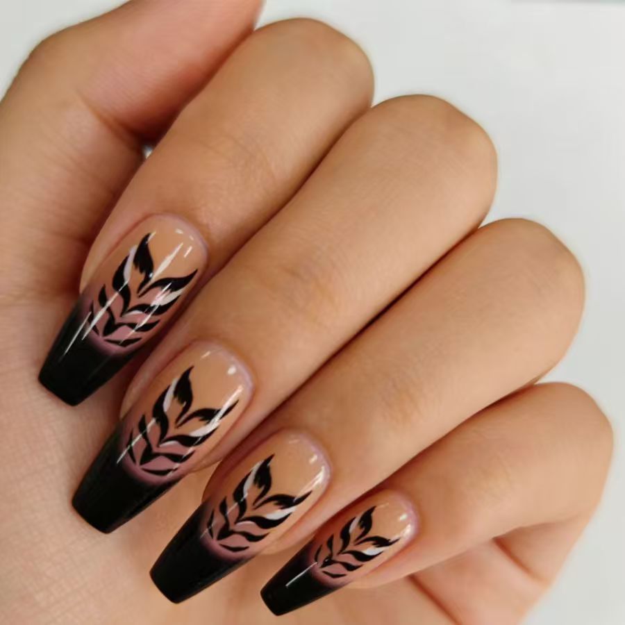 여성 및 소녀용 중간 길이의 가짜 손톱, 패션 퍼플 블 - Nail Art Full Design 리뷰 및 가격