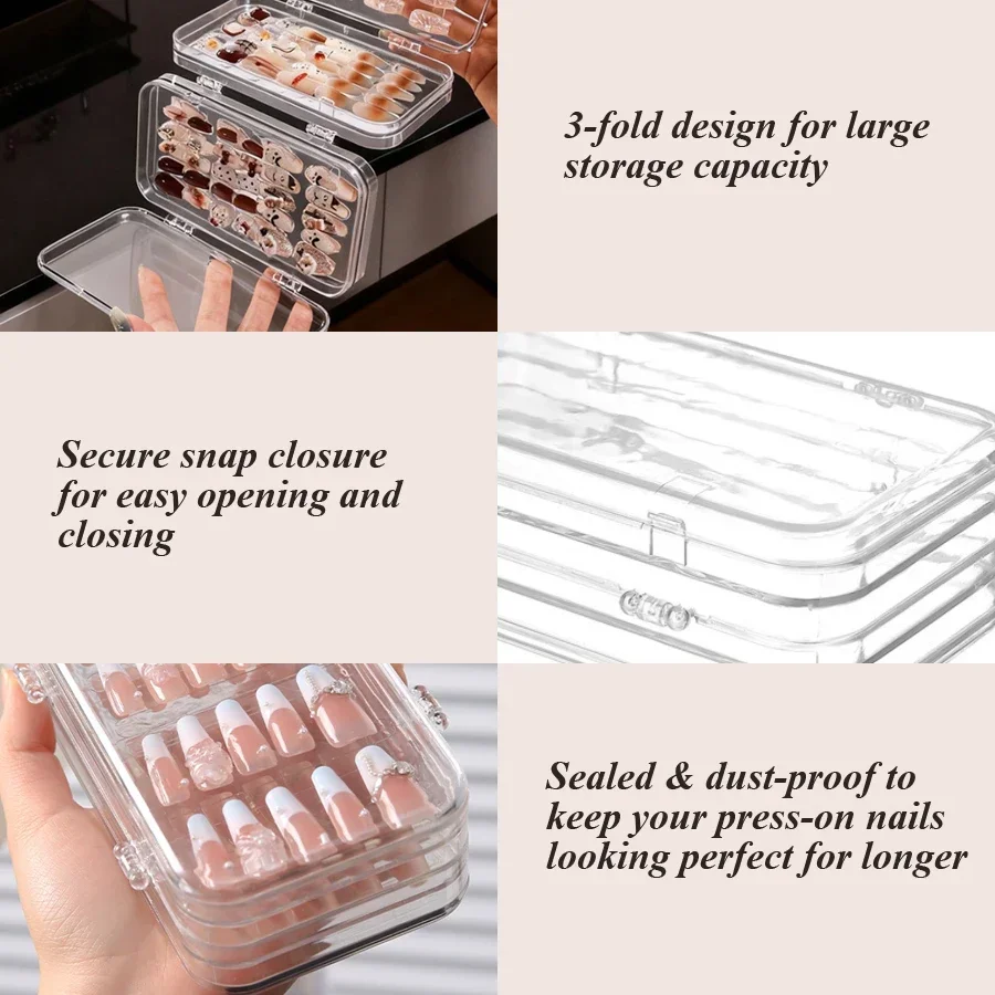 투명 접이식 프레스온 네일 보관함, 살롱 및 DIY 네 - Nail Art Sch 리뷰 및 가격