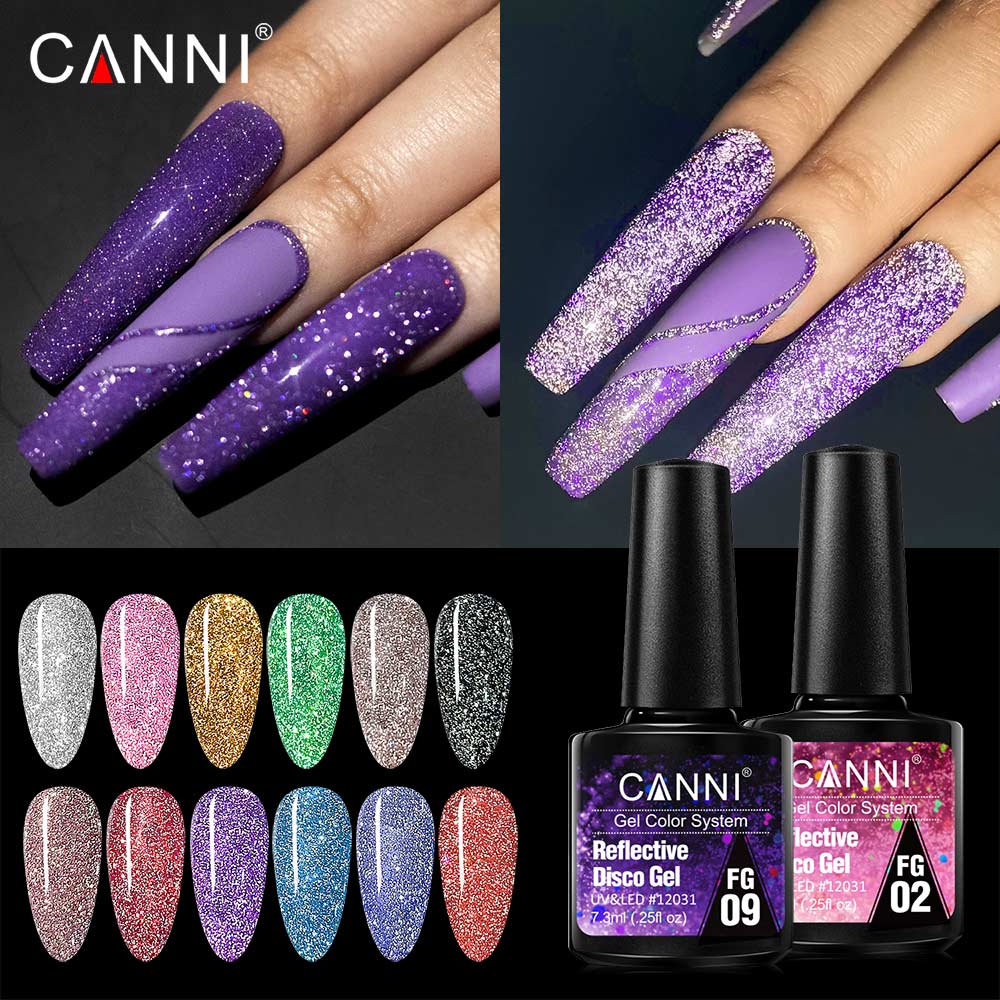 Canni 반사 젤 밝은 효과 파티 빛나는 무지개 고양 - Nail Art Rainbow 리뷰 및 가격