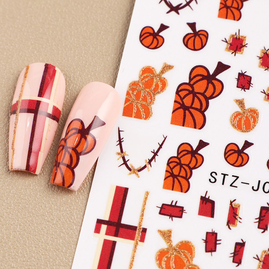2pcs 호박 가시 할로윈 네일 아트 스티커 갈색 가을 - Nail Art Full Design 리뷰 및 가격