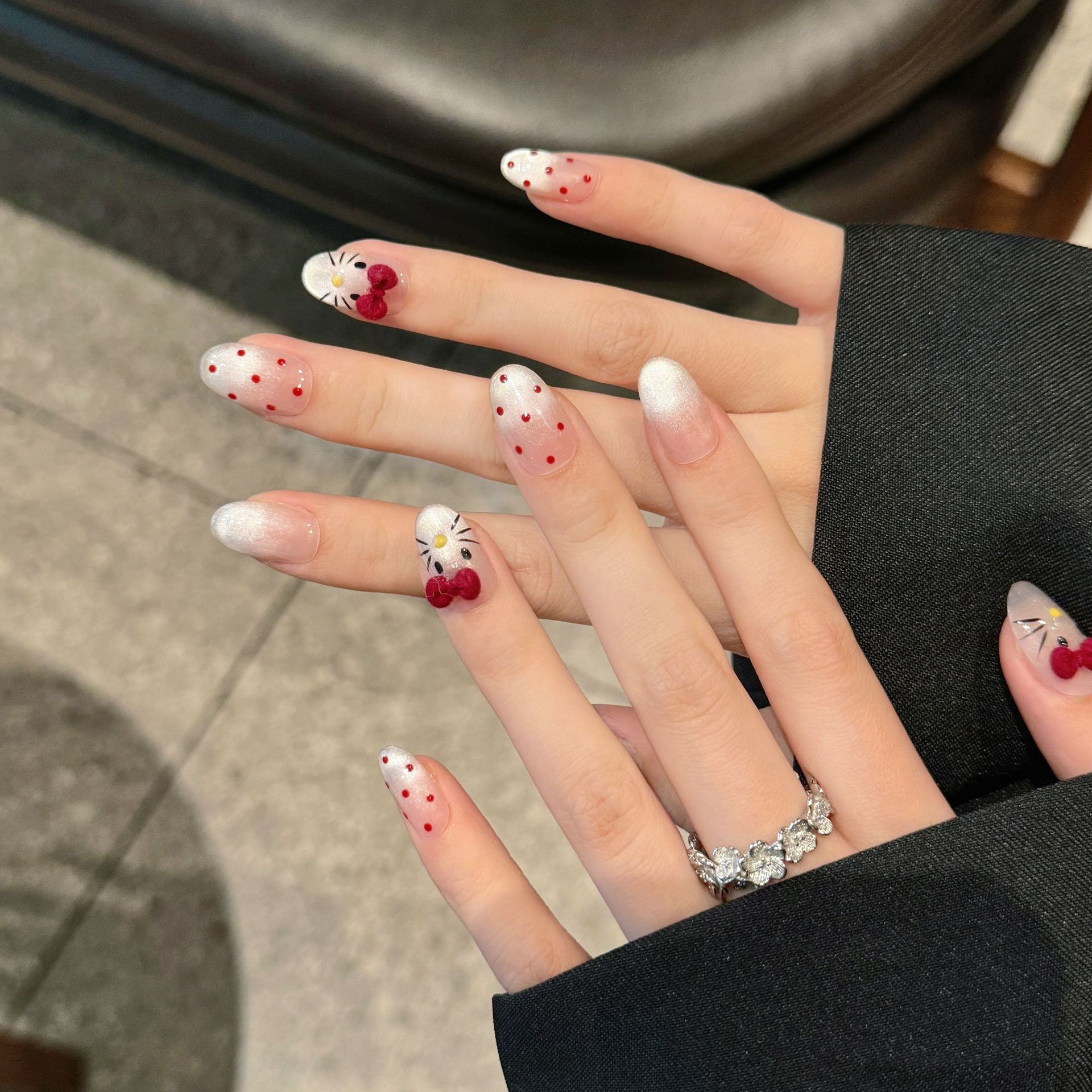 10개입 순수 수제 타원형 네일 아트, 아름다운 가짜  - Nail Art Cat Eye 리뷰 및 가격