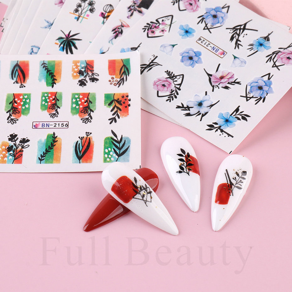 24 개/대 봄 여름 네일 스티커 물 데칼 네일 아트  - Nail Art Full Design 리뷰 및 가격