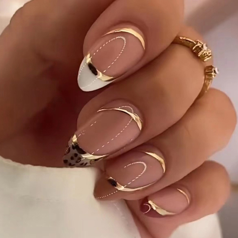여성용 중간 사이즈 가짜 손톱, 누드 아몬드 네일 아트 - Nail Art Full Design 리뷰 및 가격