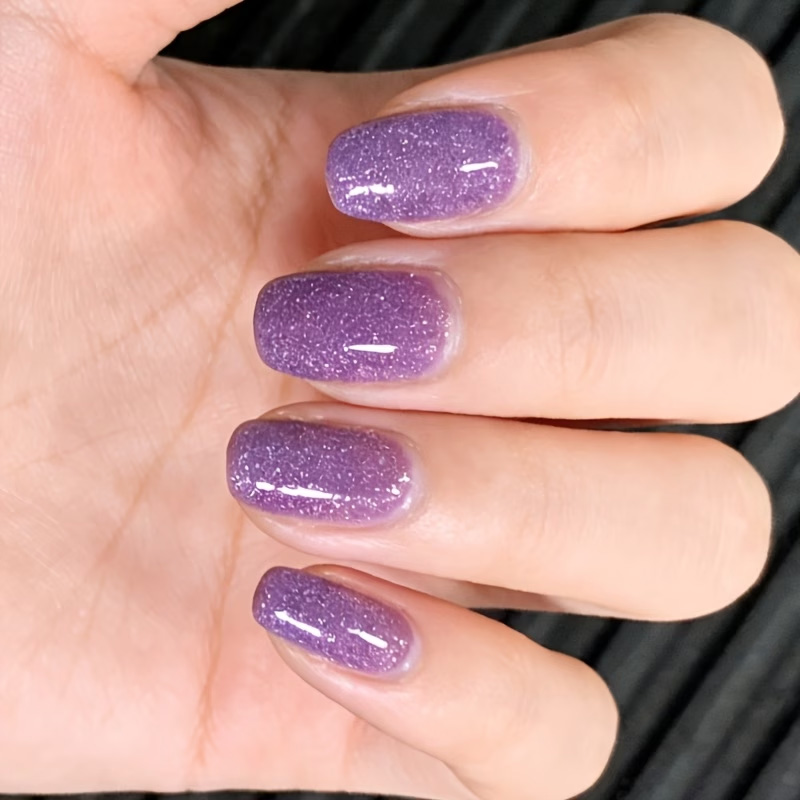 아이스 클리어 그레이프 퍼플 크러쉬드 다이아몬드 네일  - Nail Art Violet 리뷰 및 가격