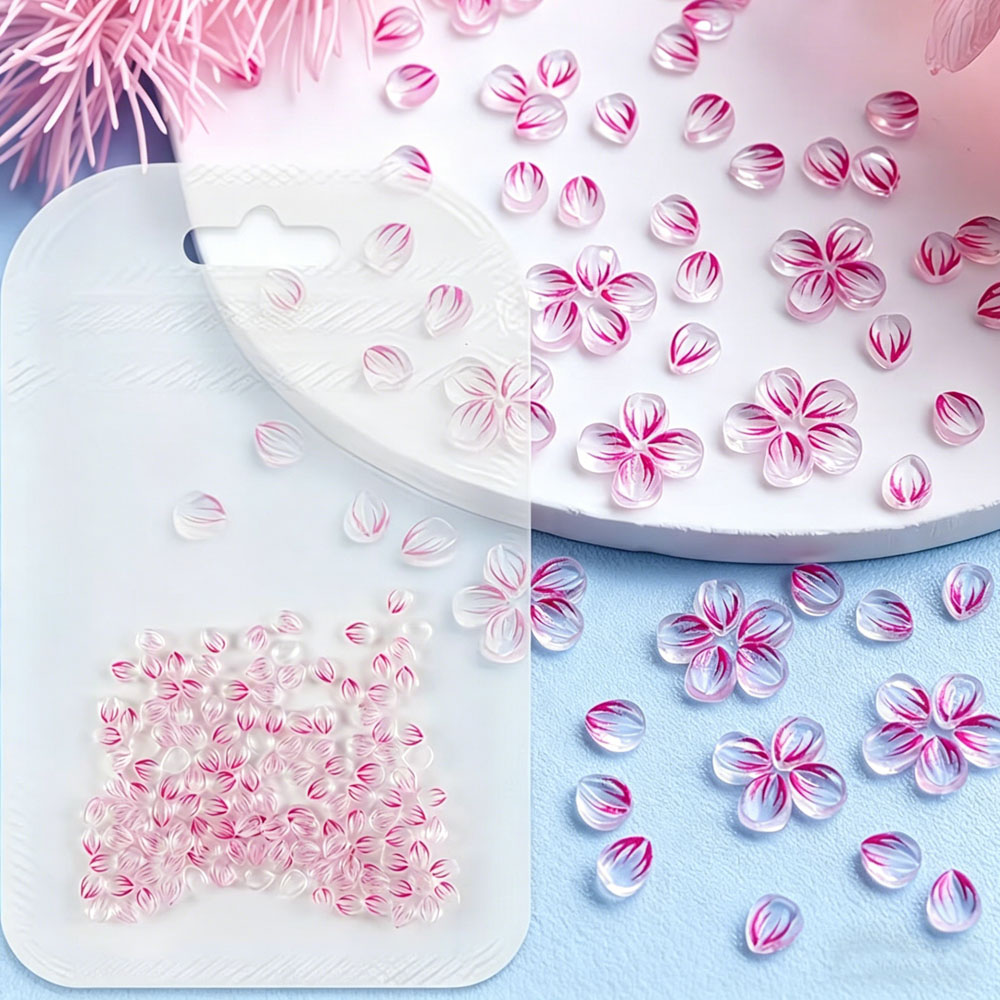 100개 투명 옴브레 핑크 레진 꽃 네일 참 장식품,  - Nail Art Ombre Pink 리뷰 및 가격