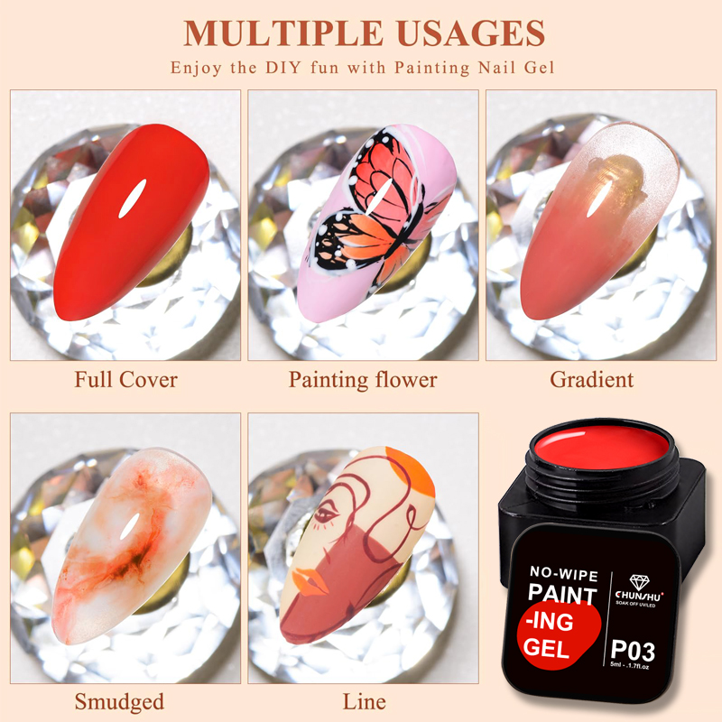CHUNSHU 5ml No Wipe 4in1 반고체 페 - Nail Art Full Design 리뷰 및 가격