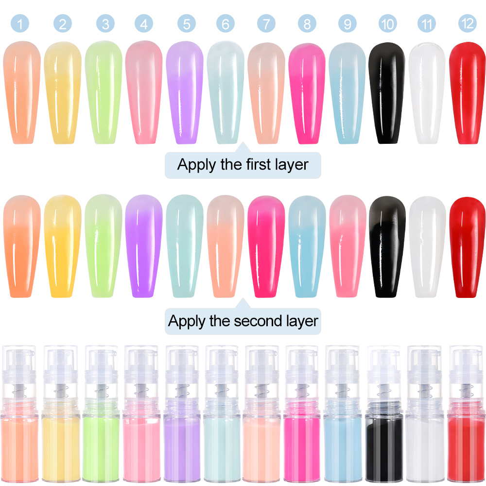 10g/병 네온 핑크 옹 브르 파우더 프레스 펌프 그라 - Nail Art Ombre Pink 리뷰 및 가격